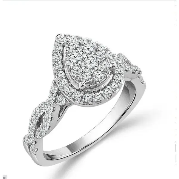 Diamond Engagement Ring 0.75 ct 14k White Gold