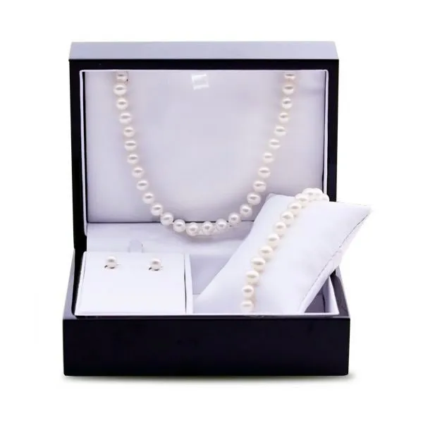 Reg: $295Black Friday Price: $195 Sterling Silver Freshwater Pearl Wood Box Gift Set Van Adams Jewelers Snellville, GA