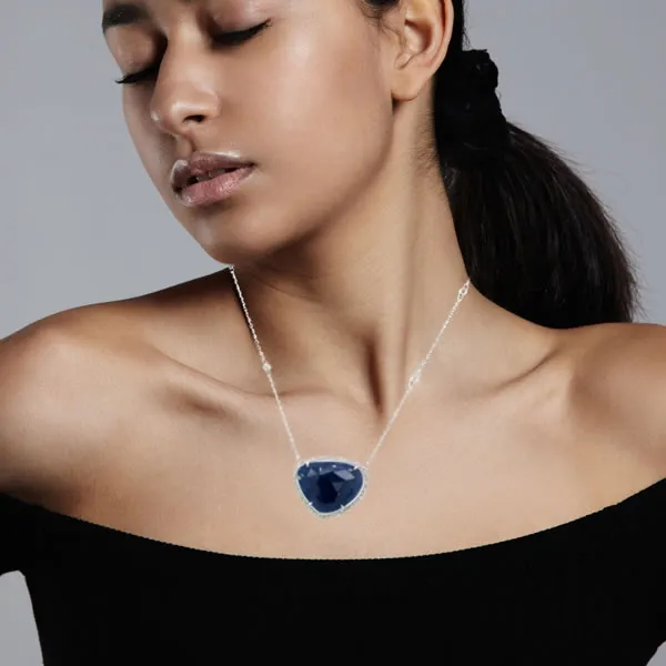 Reg: $1195Black Friday Price: $695 14kw Gold Sapphire and Diamond Pendant Van Adams Jewelers Snellville, GA