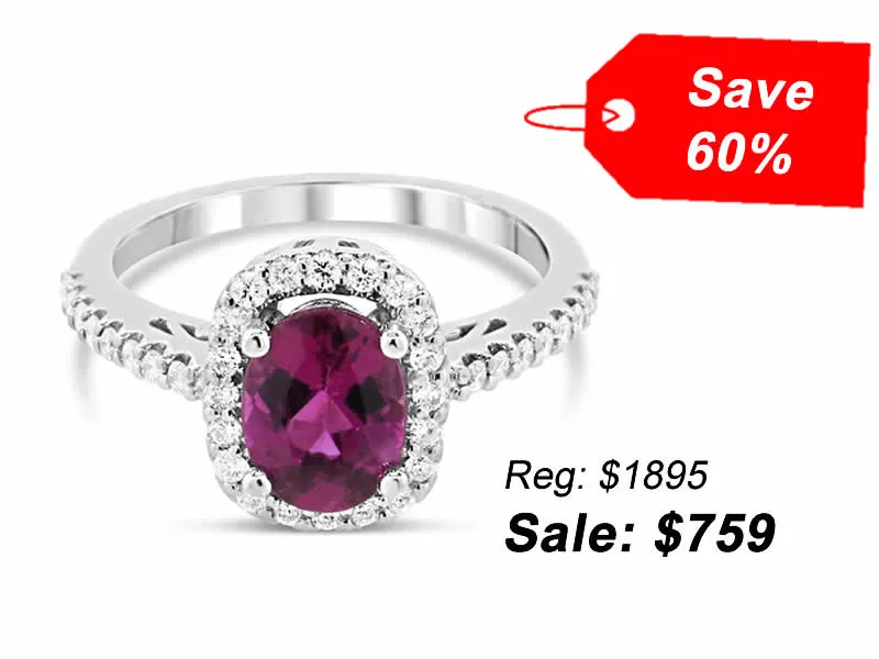 14K White Gold Pink Tourmaline Ring  Van Adams Jewelers Snellville, GA