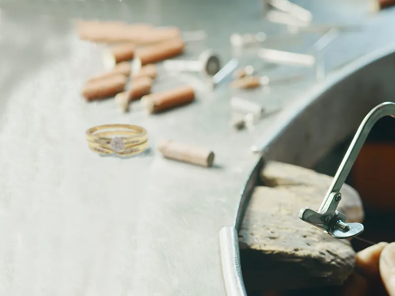 jeweler's repair bench at Van Adams Jewelers Snellville, GA