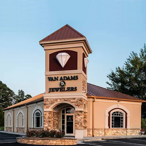 Our Store Originally located in the Stone Mountain GA area, Van Adams Jewelers experienced tremendous growth causing Van to build a new showroom at its current location in beautiful Snellville GA, in 2001 where it was one of the first commercial businesses in the neighborhood. Van Adams Jewelers Snellville, GA