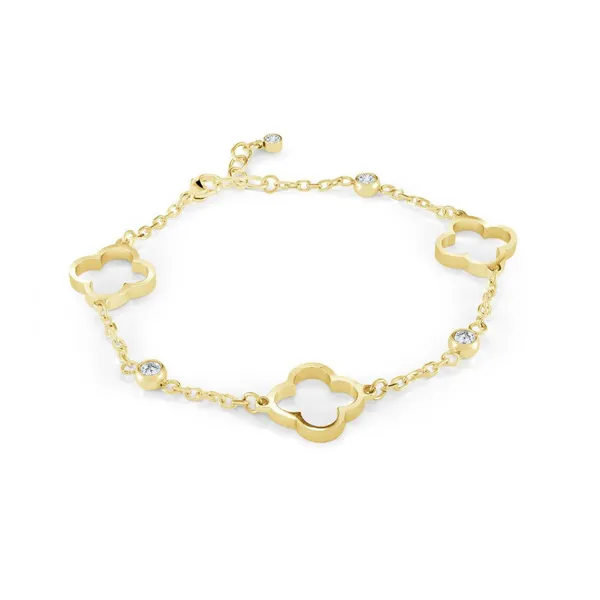  GOLD PLATED CZ CLOVER BRACELET Vandenbergs Fine Jewellery Winnipeg, MB