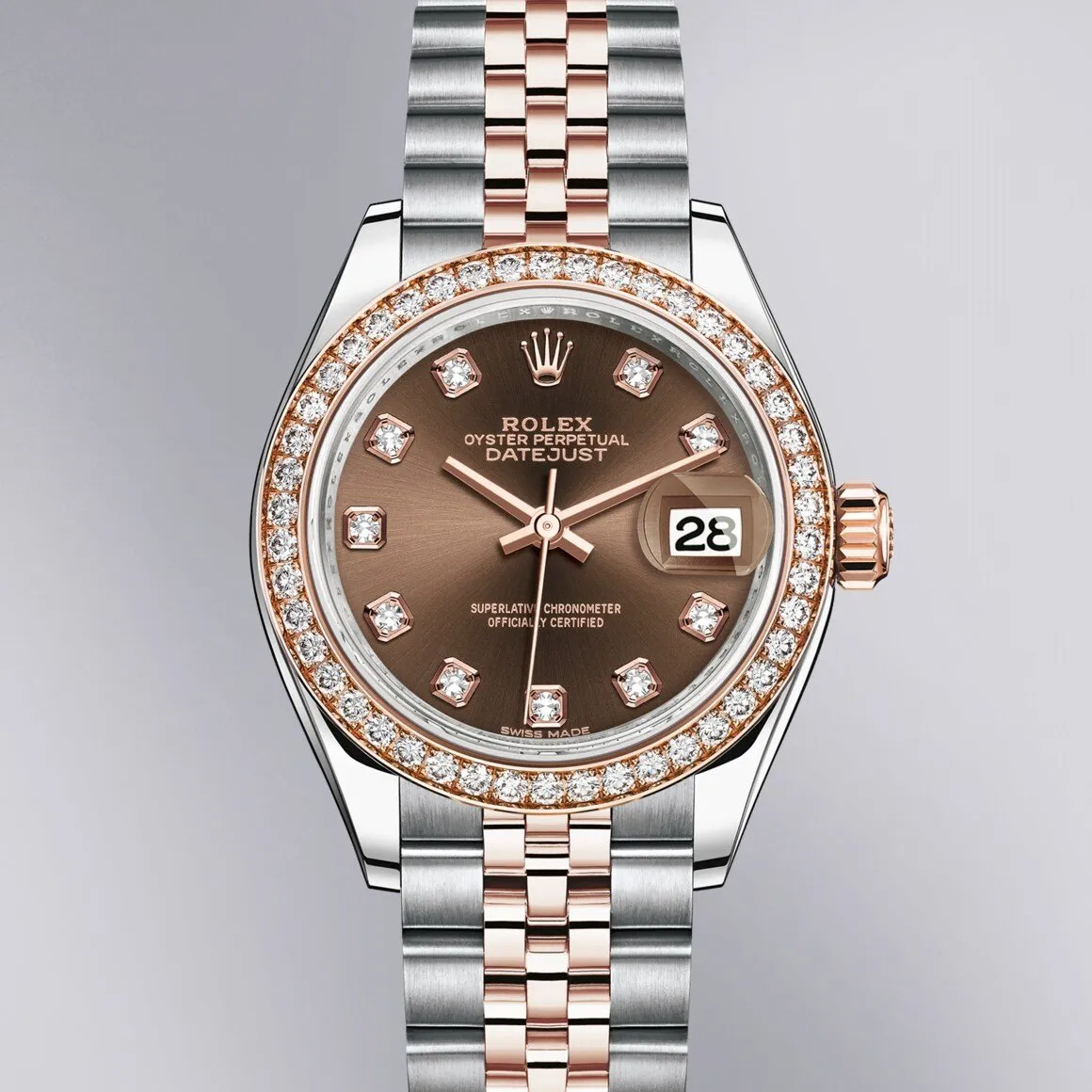 Rolex Datejust rose gold two-tone, diamond bezel | Venus Jewelers, Somerset NJ