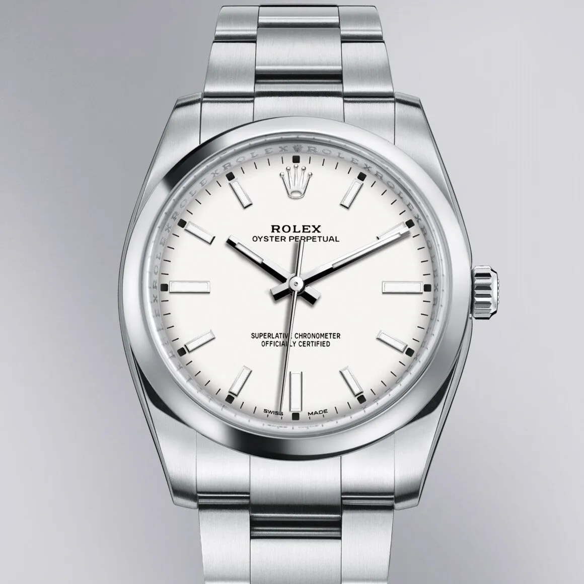 Rolex Oyster Perpetual, white dial | Venus Jewelers, Somerset NJ