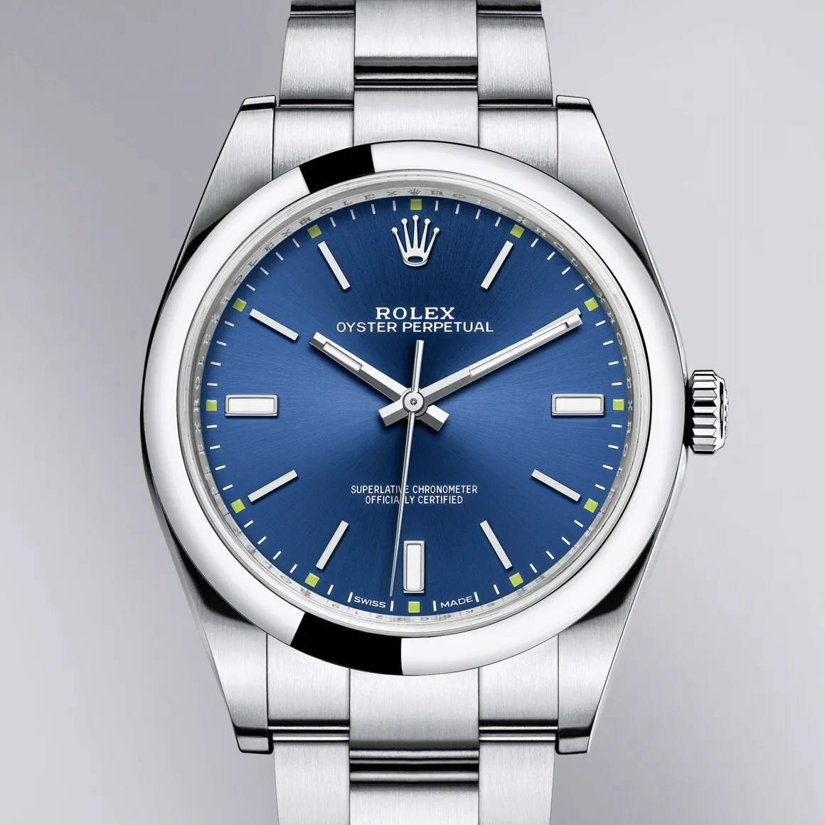 Rolex Oyster Perpetual, blue dial | Venus Jewelers, Somerset NJ