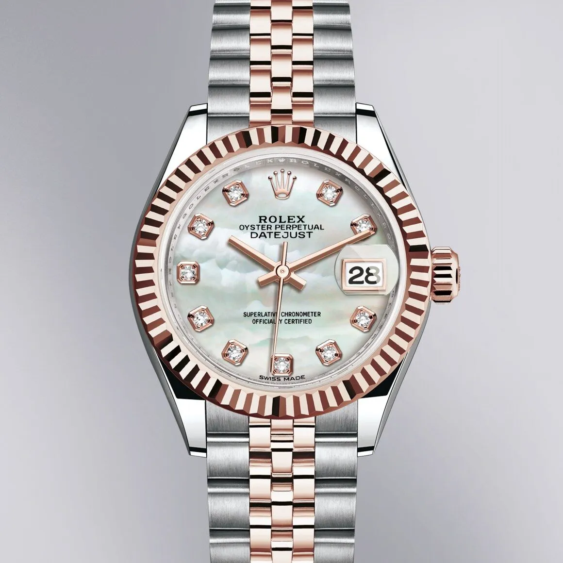 Rolex Datejust Rose Gold Two Tone Diamonds Venus Jewelers Somerset, NJ