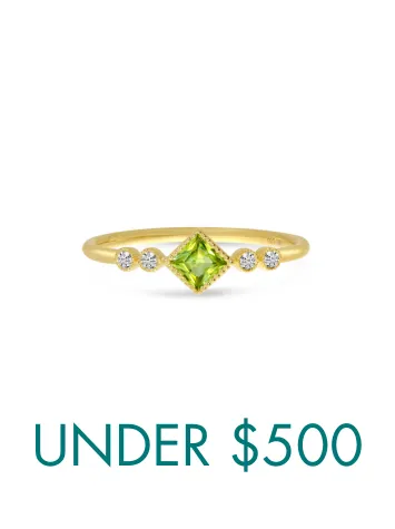Elegant engagement ring with a round diamond on a delicate band, worn on a hand with manicured nails. Shop rings at Ware's Jewel
