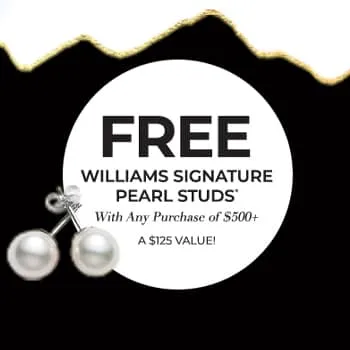 Williams signature pearl studs with pruchase of $500+
