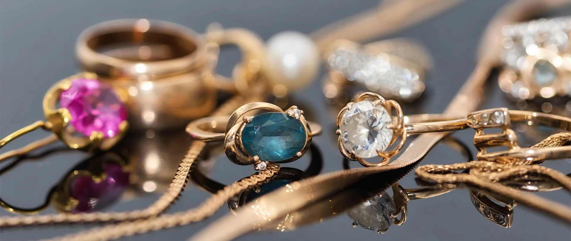 Gold rings, chains and jewelry bought at L.I. Gold Mine Jewelers in Smithtown, NY