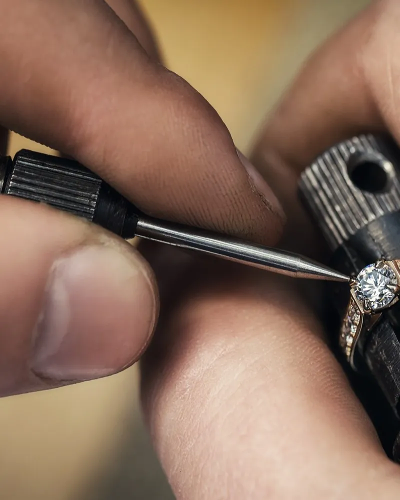 Fine diamond jewelry detail