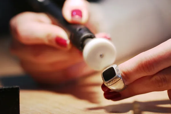 A ring being polished