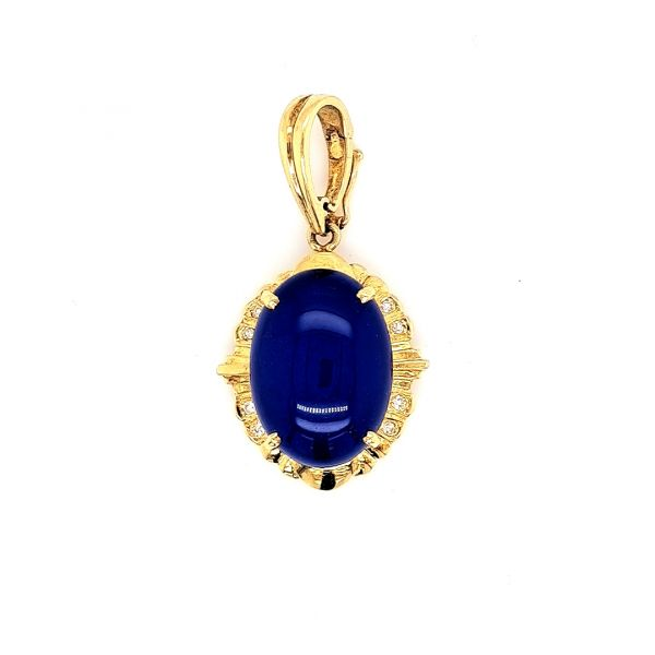 18Kt Yellow Gold Lapis Pendant Swede's Jewelers East Windsor, CT