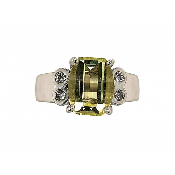 STERLING SILVER YELLOW QUARTZ AND DIAMOND RING The Hunt House Fine and Custom Jewellery Huntsville, ON