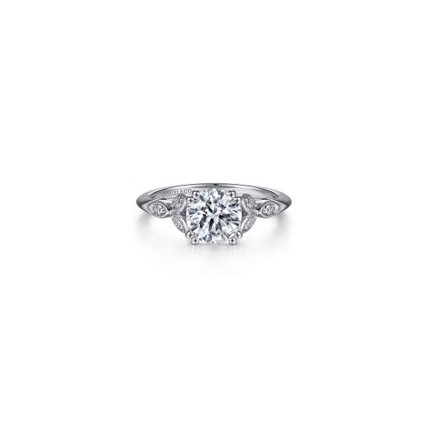 Gabriel & Co 14K White Gold Round Diamond Engagement Ring Tom Cook Jeweler, Inc. Daytona Beach, FL