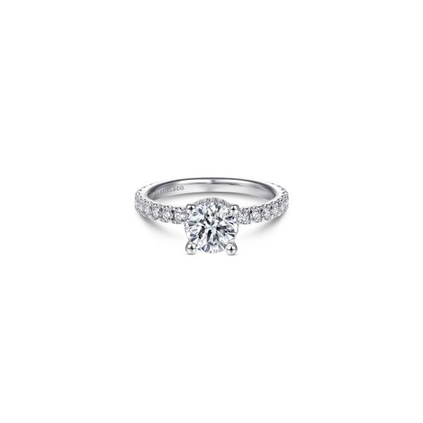 Gabriel & Co 14K White Gold Hidden Halo Round Diamond Engagement Ring Tom Cook Jeweler, Inc. Daytona Beach, FL