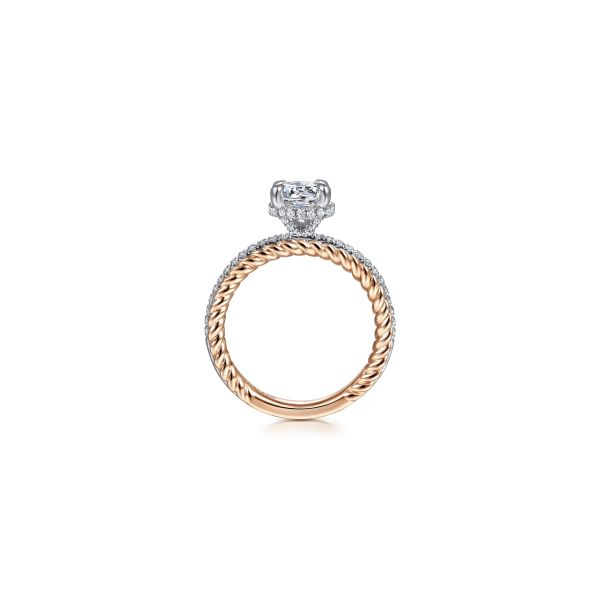 Gabriel & Co 14K White-Rose Gold Round Diamond Engagement Ring Image 2 Tom Cook Jeweler, Inc. Daytona Beach, FL