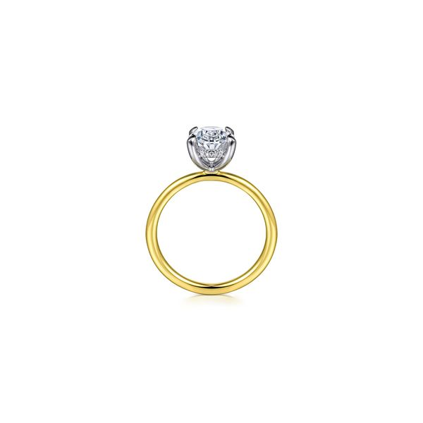 Gabriel & Co 14K White-Yellow Gold Hidden Halo Oval Diamond Engagement Ring Image 2 Tom Cook Jeweler, Inc. Daytona Beach, FL