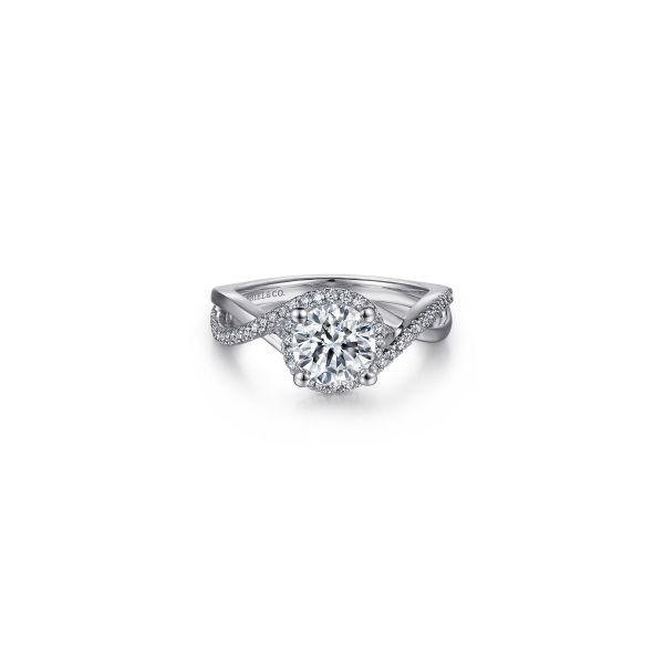 Gabriel & Co 14K White Gold Round Halo Diamond Engagement Ring Tom Cook Jeweler, Inc. Daytona Beach, FL