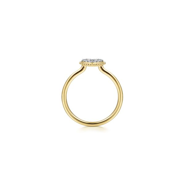 Gabriel & Co 14K Yellow Gold Diamond Pav� Open Heart Ring Image 2 Tom Cook Jeweler, Inc. Daytona Beach, FL