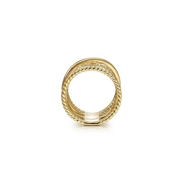 Gabriel & Co 14K Yellow Gold Open Criss Crossing Twisted Rope Wide Band Image 2 Tom Cook Jeweler, Inc. Daytona Beach, FL