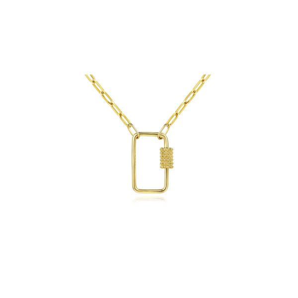 Gabriel & Co 14K Yellow Gold Bujukan Carabiner Lock Necklace, Tom Cook  Jeweler, Inc.