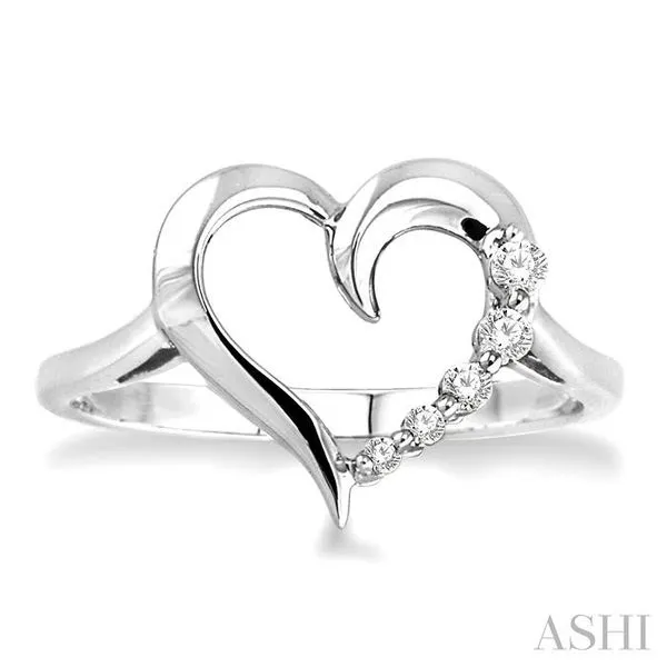 Love Struck Diamond Heart Ring 14K White Gold