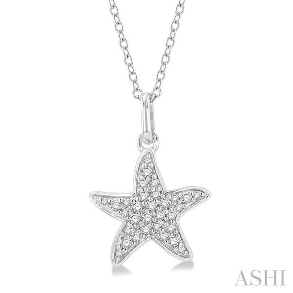 1/10 Ctw Starfish Petite Round Cut Diamond Fashion Pendant With Chain in 10K White Gold Trinity Diamonds Inc. Tucson, AZ
