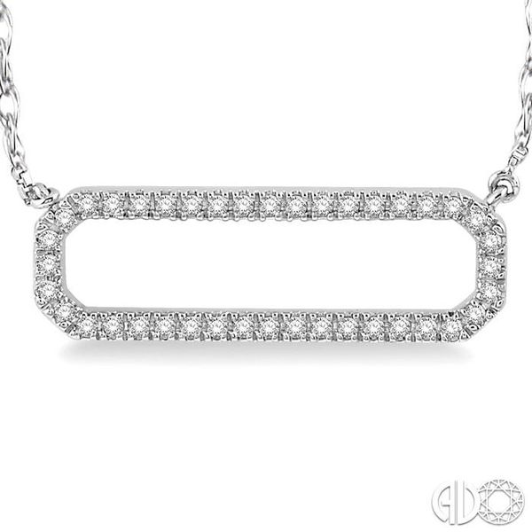 1/6 Ctw Round Cut Diamond Rounded Rectangle Necklace in 10K White Gold Image 3 Trinity Diamonds Inc. Tucson, AZ