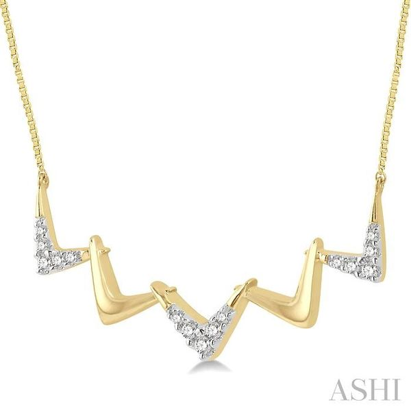 1/6 Ctw Connecting V-shape Pendant Round Cut Diamond Necklace in 10K Yellow Gold Image 2 Trinity Diamonds Inc. Tucson, AZ