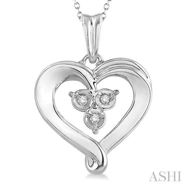 1/50 Ctw Single Cut Diamond Heart Pendant in Sterling Silver with Chain Image 3 Trinity Diamonds Inc. Tucson, AZ