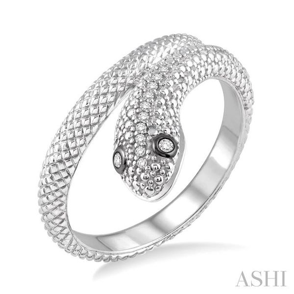 1/20 Ctw Round Cut Diamond Snake Ring in Sterling Silver | Trinity 