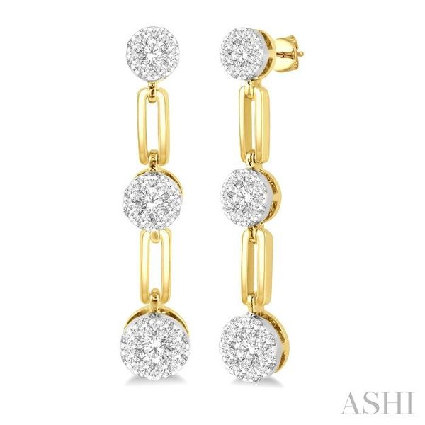 3/4 ctw Lovebright Round Cut Diamond Paper Clip Link Earring in 14K Yellow and White Gold Trinity Diamonds Inc. Tucson, AZ