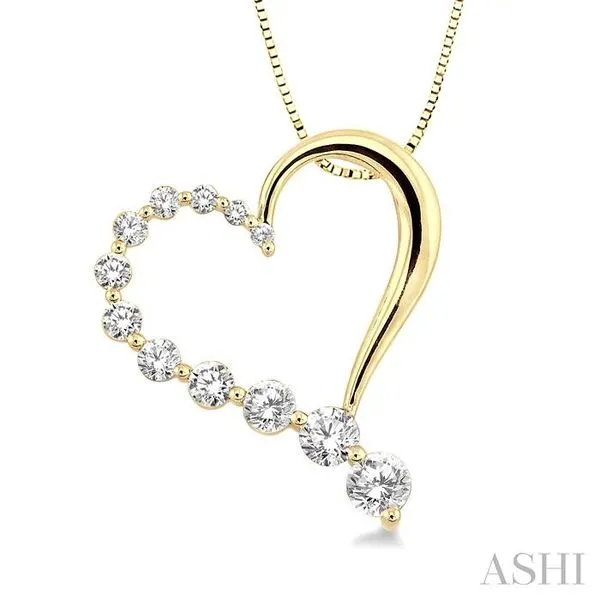 14K Yellow Gold Heart Pendant with Round Brilliant Diamonds, Hudson Valley  Goldsmith