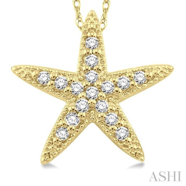 1/6 Ctw Round Cut Diamond Sea Star Pendant in 14K Yellow Gold with Chain Image 3 Trinity Diamonds Inc. Tucson, AZ