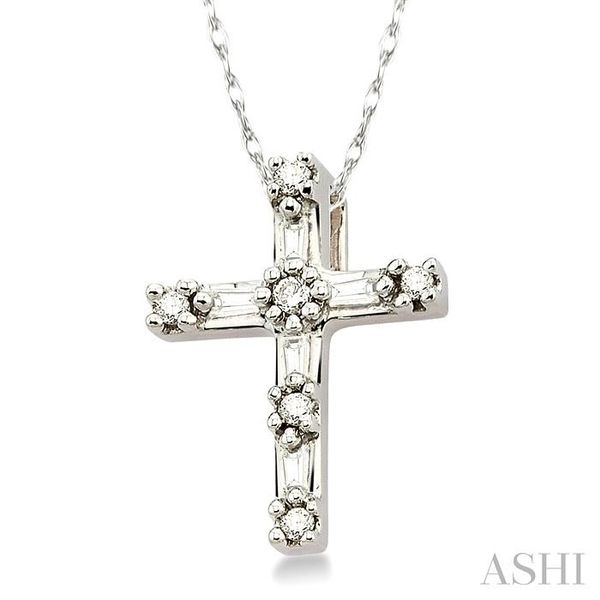 1/10 Ctw Diamond Cross Pendant in 10K White Gold with Chain Image 2 Trinity Diamonds Inc. Tucson, AZ