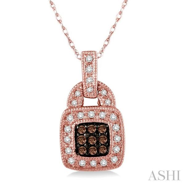 1/4 Ctw Round Cut White and Champagne Brown Diamond Pendant in 10K Rose Gold with Chain Trinity Diamonds Inc. Tucson, AZ