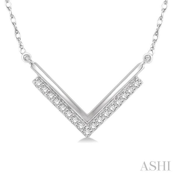 1/5 Ctw 'V' Shape Diamond Pendant in 14K White Gold with Chain Trinity Diamonds Inc. Tucson, AZ