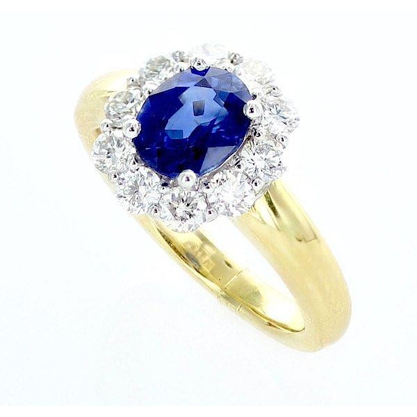 18kyg Oval 1.60 Sapphire and .86 GH-SI1 Ring