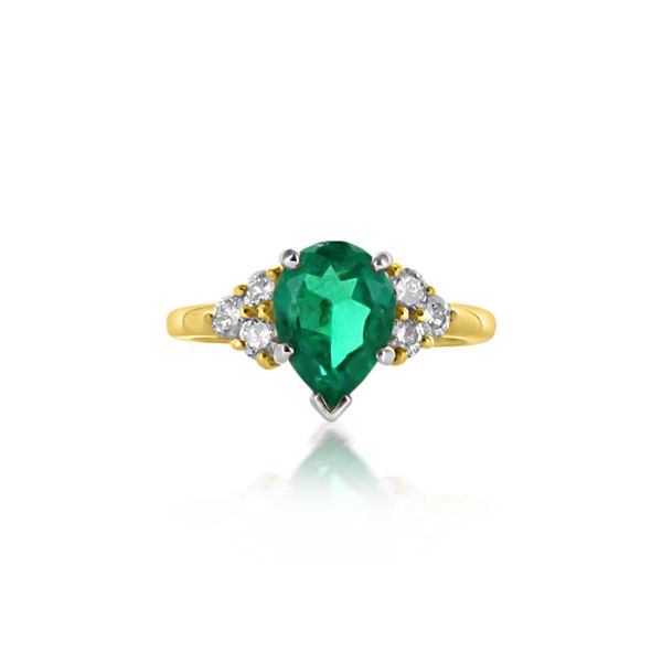 18KY Emerald 1.53cts 6=.35dtw GH-SI