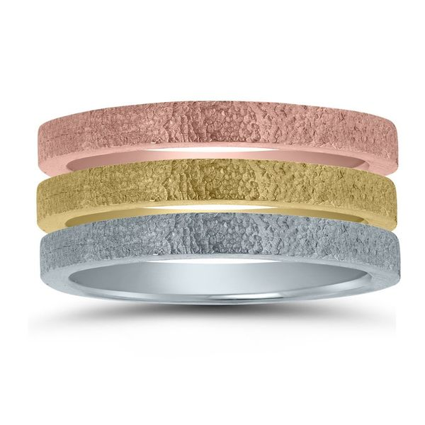 14KY 2mm Stackable Textured Band
