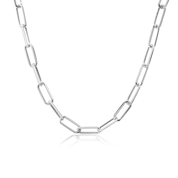 Paper clip necklace 36 inches White
