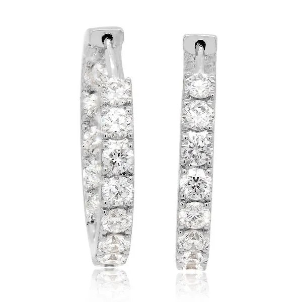 14 carat diamond hoop earrings