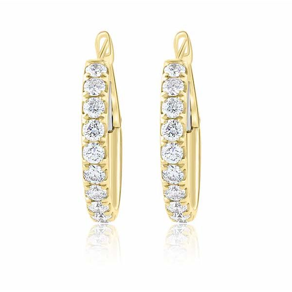 18kyg Split-Prong Hoop Diamond Earrings 20=.93cts t.w.