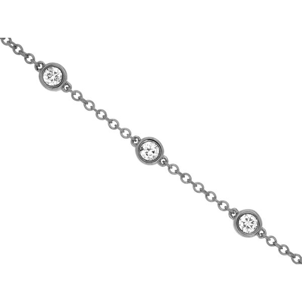 14kwg Chain Bracelet 5 round dia's 0.50cts t.w.